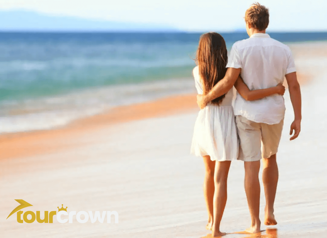 Romantic honeymoon couple experiencing the beauty of Sri Lanka with Tour Crown